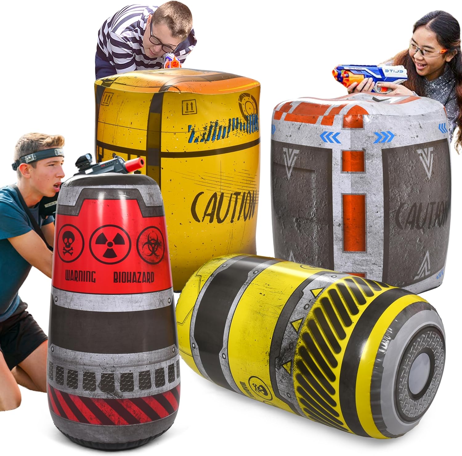 Kidzlane Inflatable Bunkers Set for Laser Tag and Paintball Fun