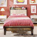 LIKIMIO Twin XL Bed Frame with Storage Headboard and Charging Station