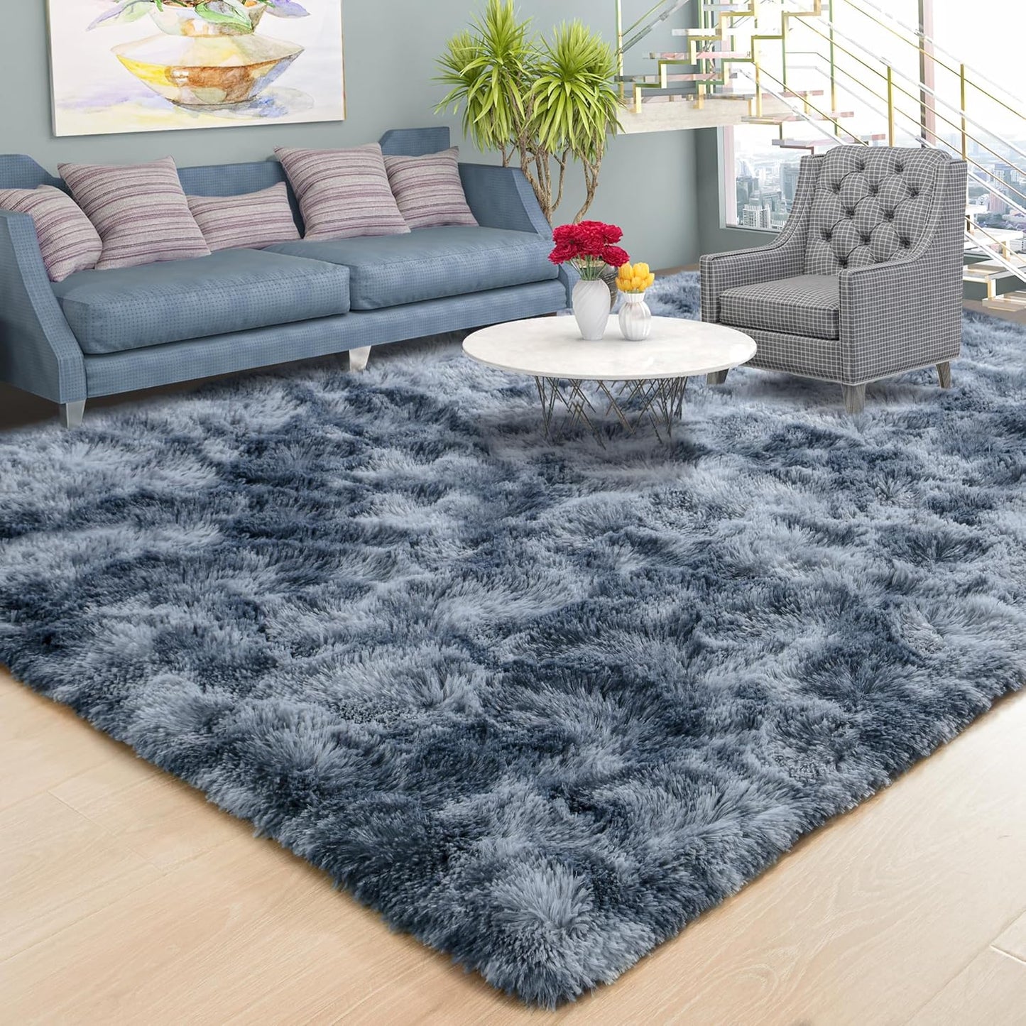 Foxmas Shag Rugs for Bedroom Living Room, 6x9Ft Soft Fluffy