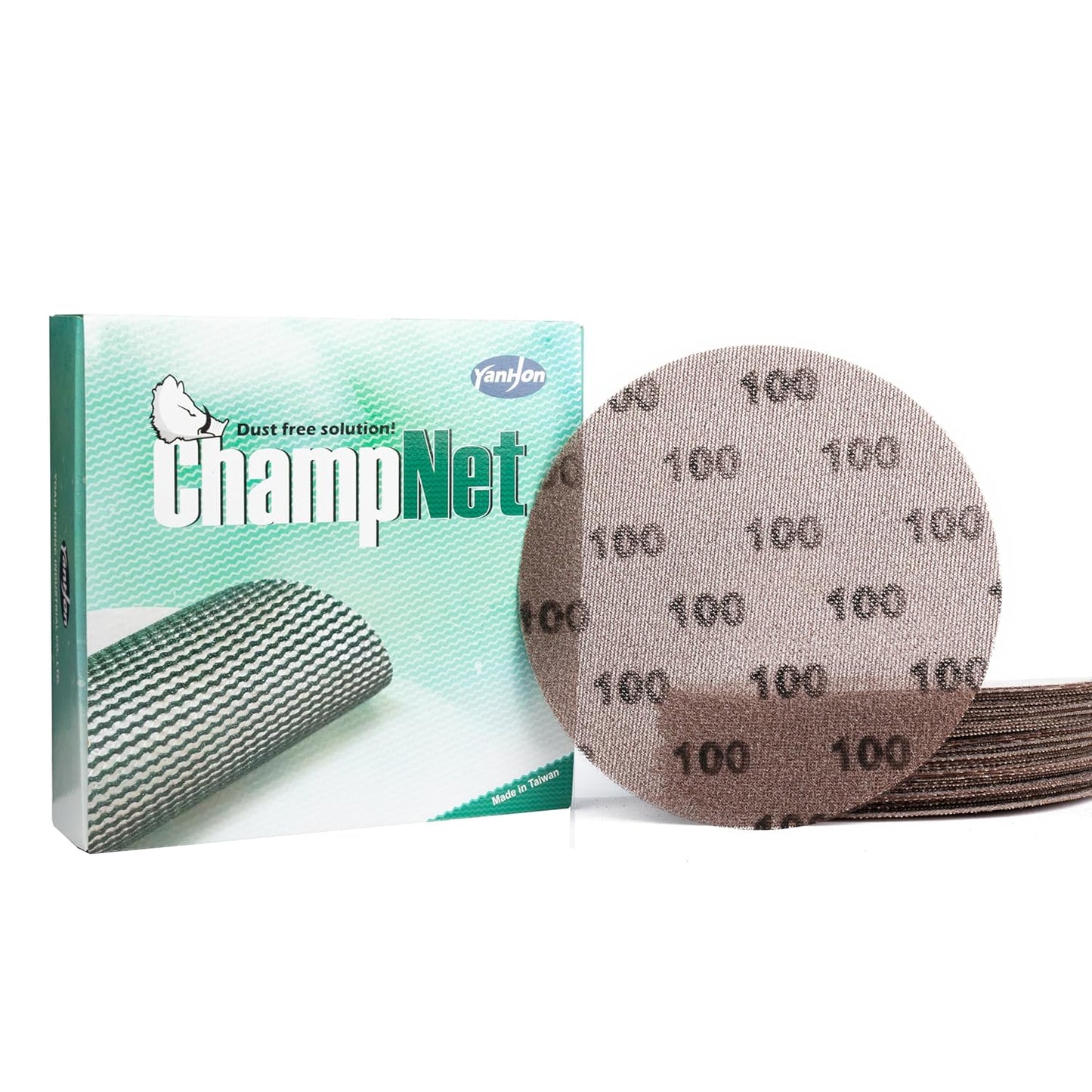 25PCS 9 Sanding Disc 100 Grit | Dust-Free Mesh Sand Screen | CHAMPNET