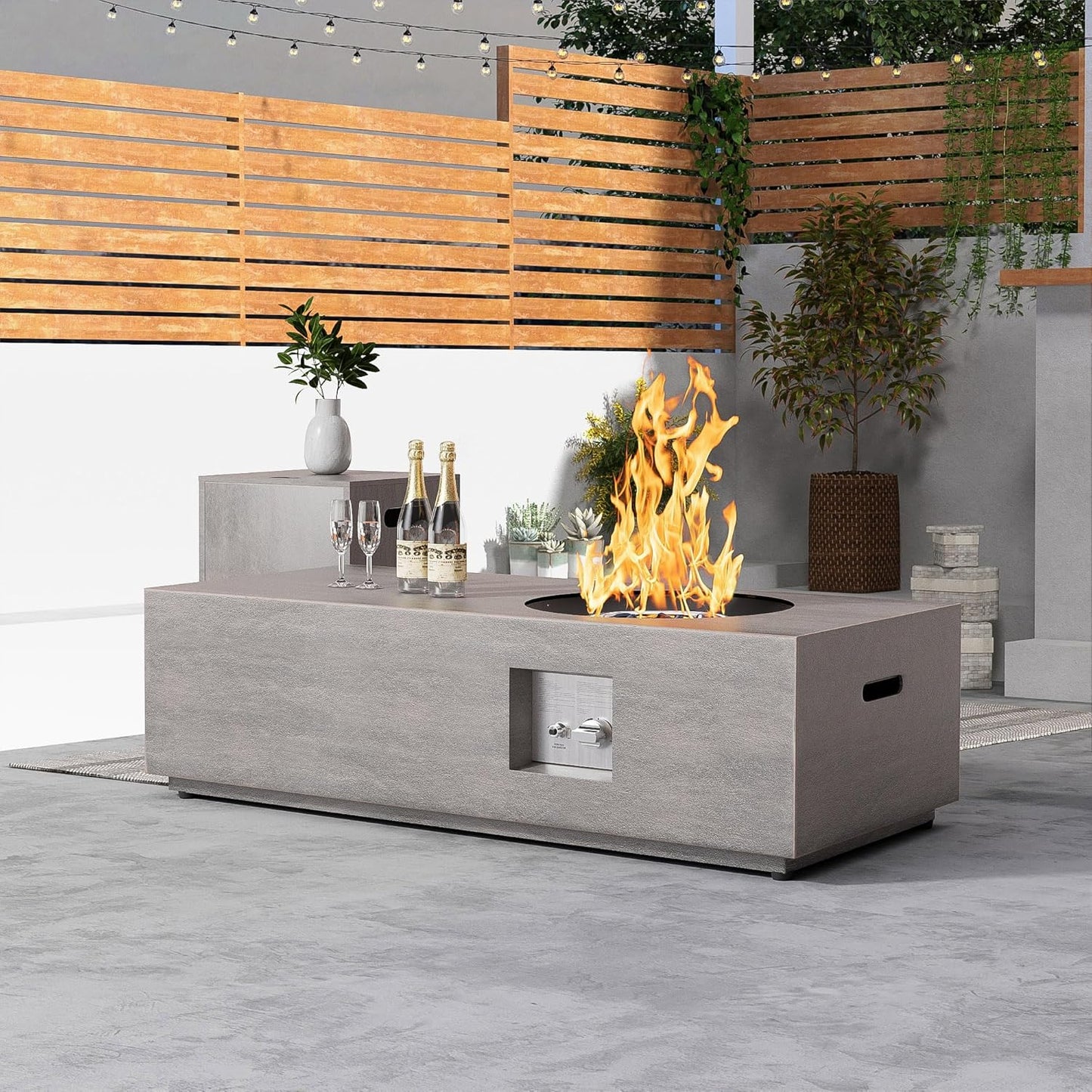 48 Propane Fire Pit Table with Round Burner for Outdoor Spaces