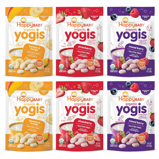 Happy Baby Organic Yogis Variety Snacks x6