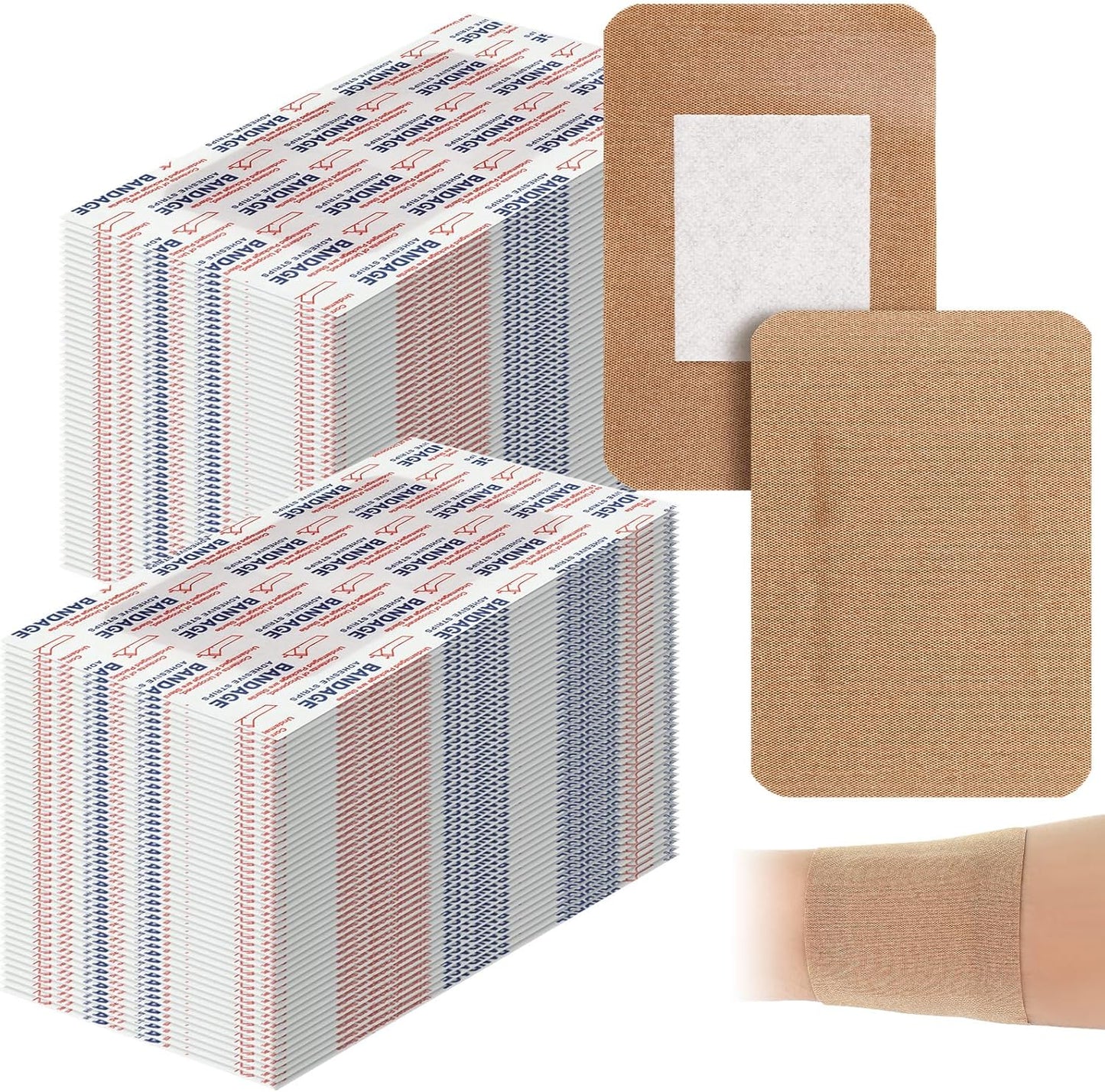 Marsui Large Bandages for First Aid - Flexible Adhesive Fabric