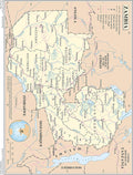 Palmetto Posters 24x31 Laminated Poster - Detailed Zambia Map