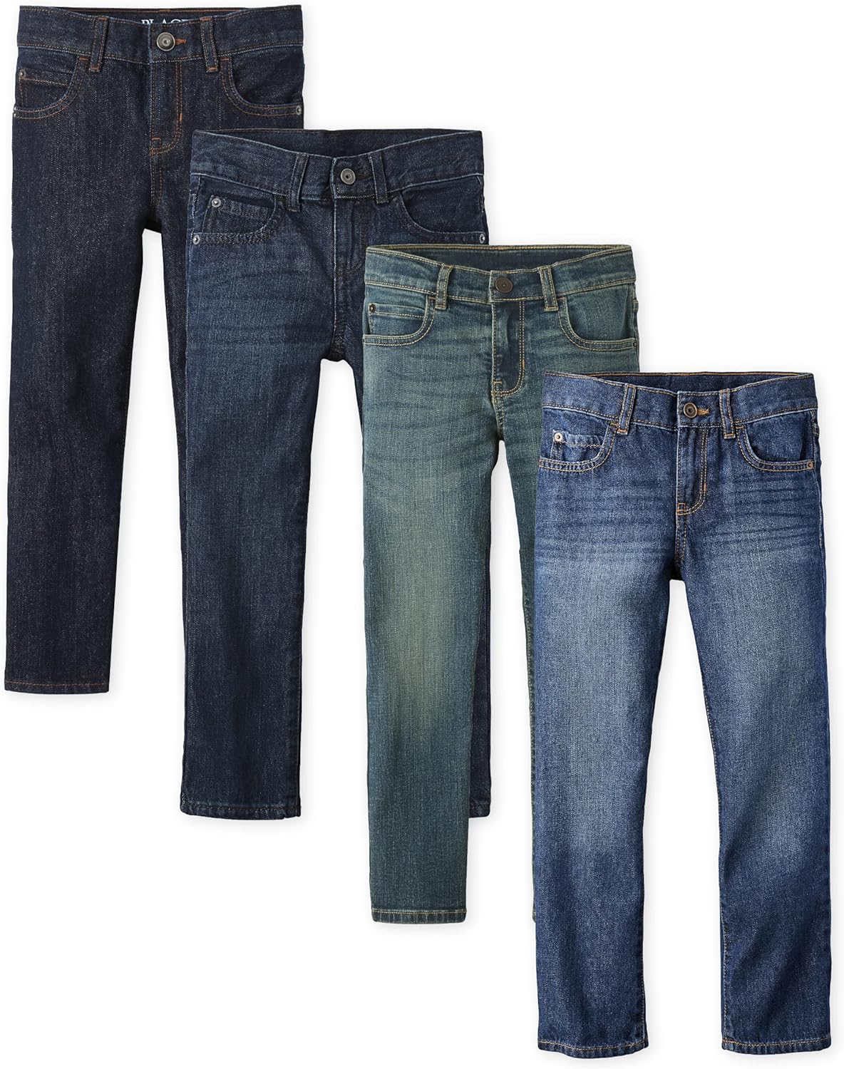 Boys' Straight Leg Jeans for Comfort and Style - 4-Pack