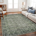 Area Rug 5 ft x 7 ft Washable Thin Retro Traditional - Soft Faux Wool