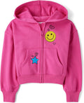 Girls Long Sleeve Active Hooded Fleece Full Zip Up - Soft, Durable Fit