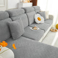 Grey L Shape Couch Cushion Covers - Stretch Sectional Seat Slipcover
