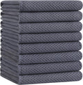 100% Cotton Oversized Waffle Weave Kitchen Dish Towels - 8-Pack Dark