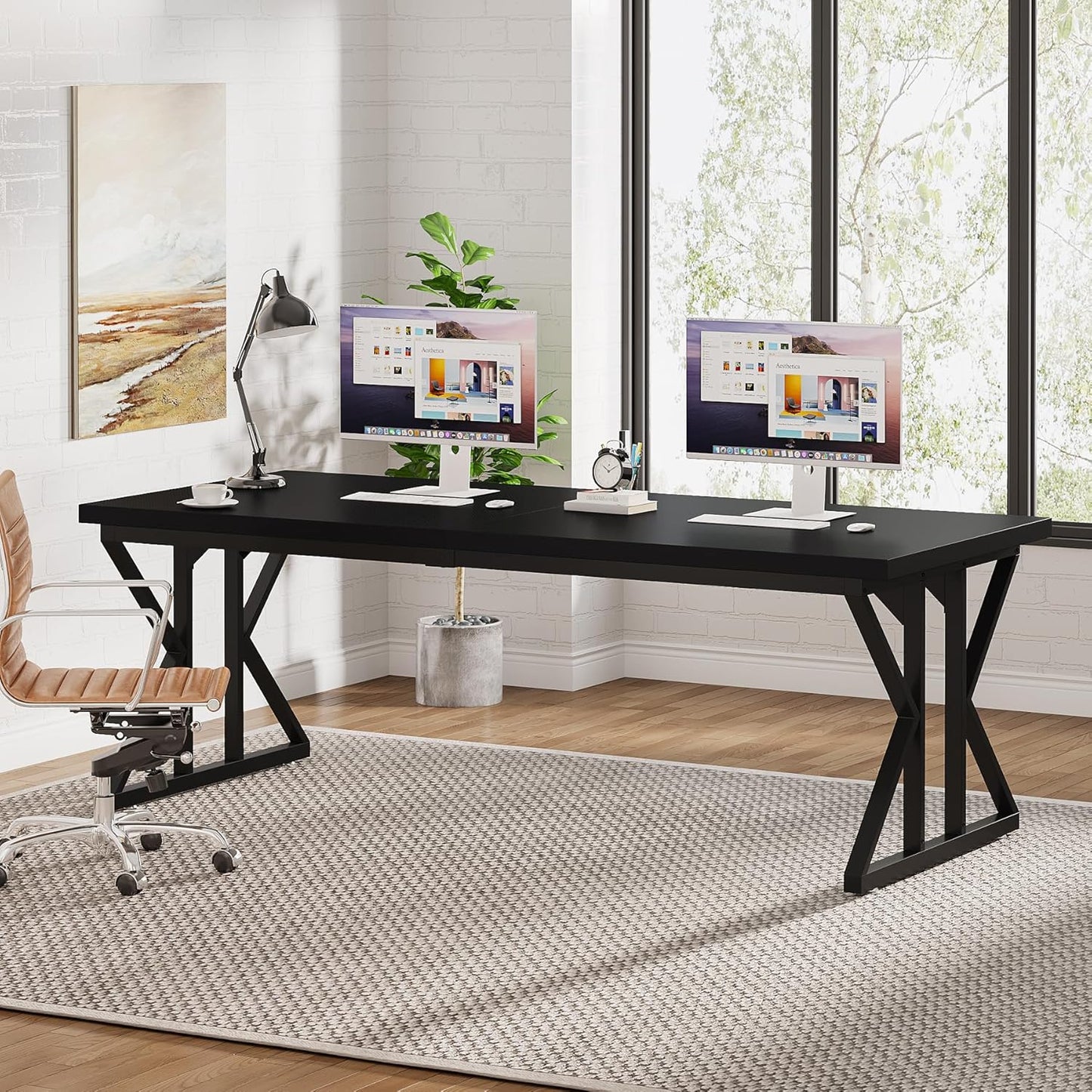 Tribesigns 78.7-Inch Executive Desk for Home Office Use