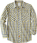 Dubinik Pearl Snap Plaid Western Shirt for Men - Classic Casual Fit