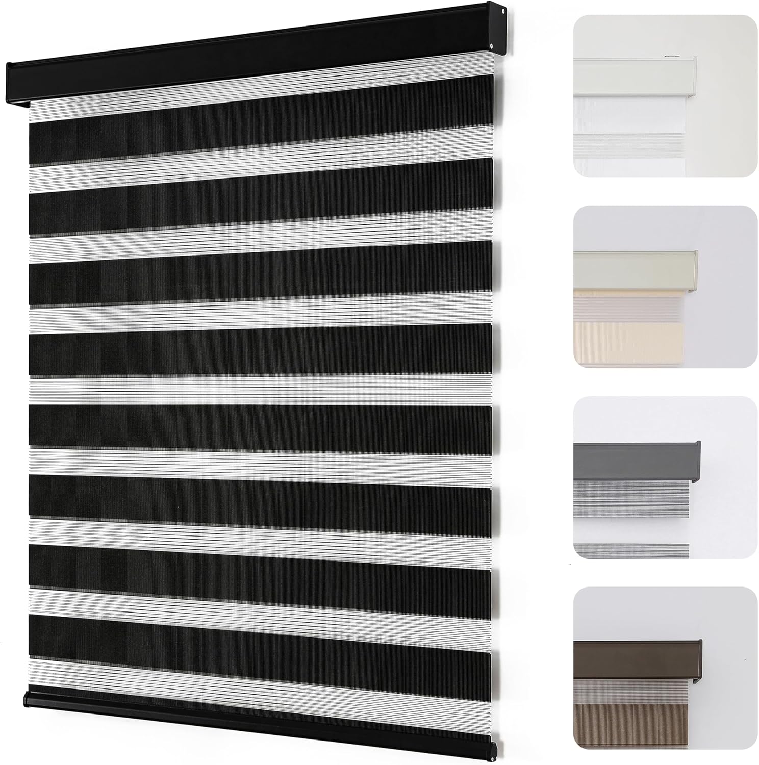 Joydeco Cordless Zebra Blinds for Windows - Light Control Shades