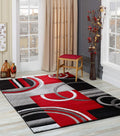 GLORY RUGS Area Rug Modern 8x10 Red - Soft Hand Carved Texture