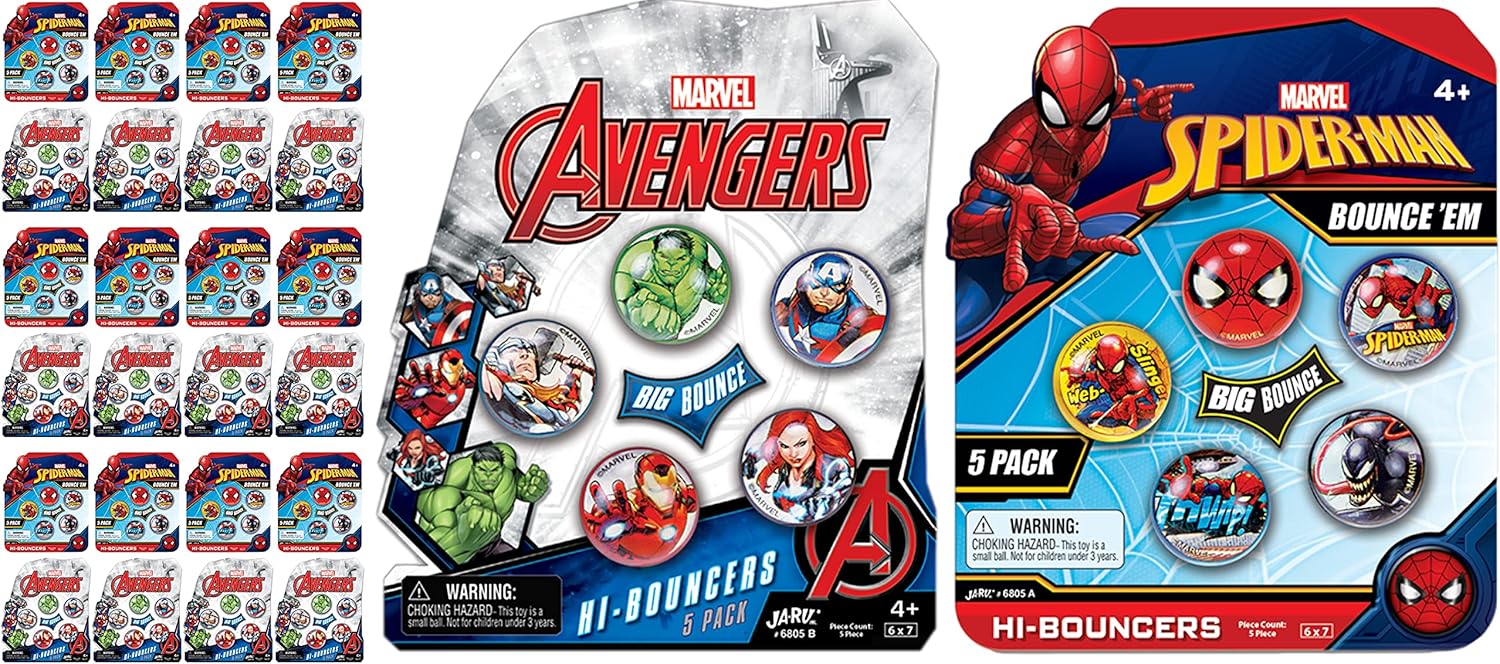 Marvel Avengers & Spiderman Bouncy Balls for Kids Fun