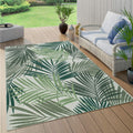 Indoor & Outdoor Rug Jungle Floral Palm Trees Design Green 32x60 in