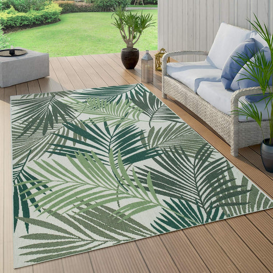 Indoor & Outdoor Rug for Patio with Jungle Floral Design