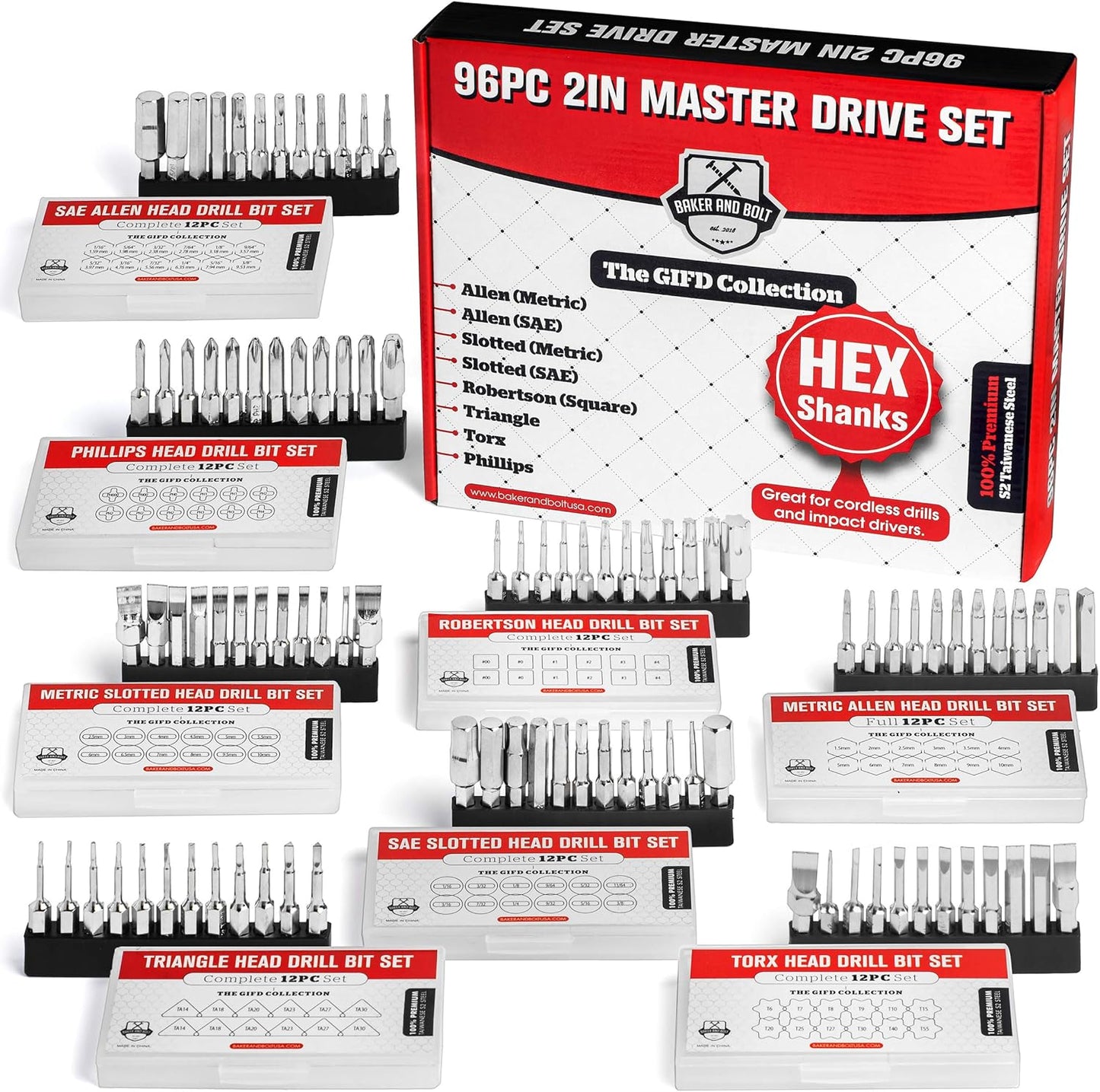 96pc Master Screwdriver Bit Set - Complete Driver Set for All Needs