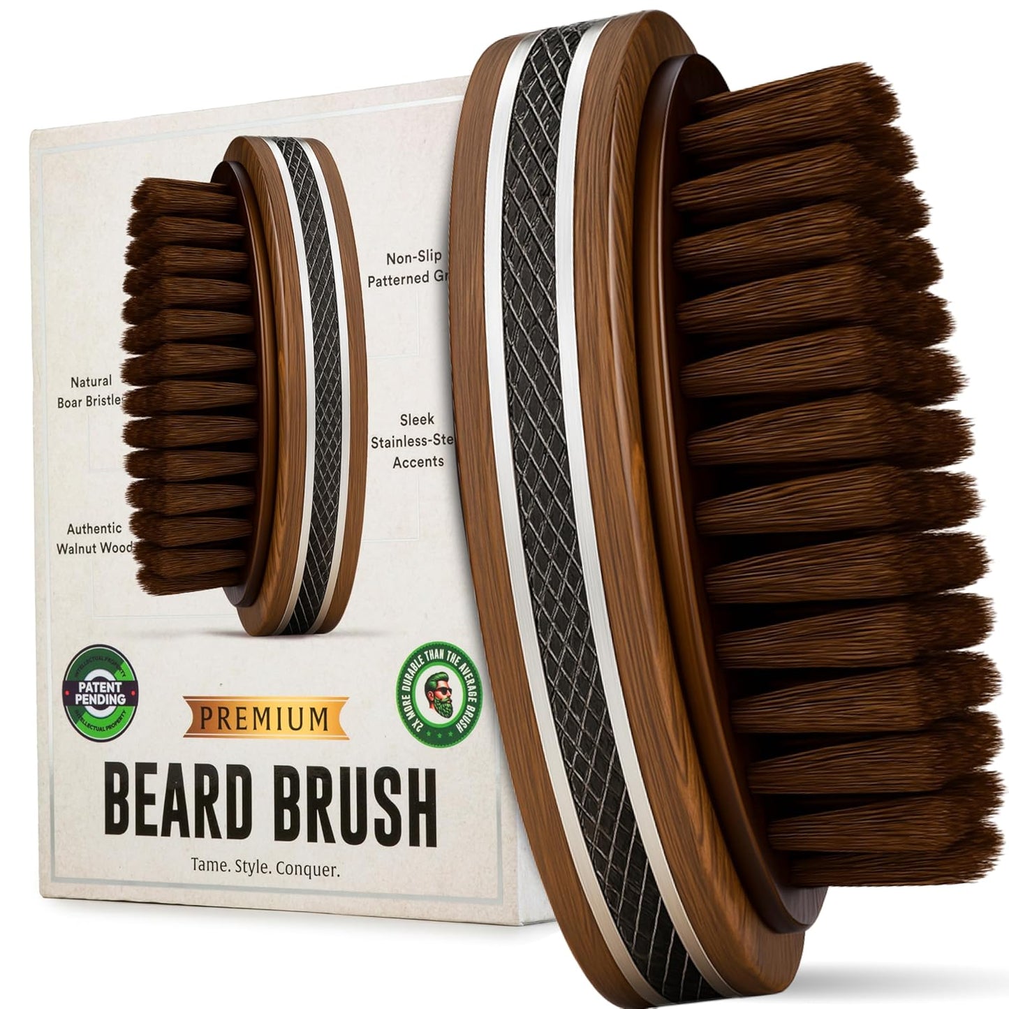 Premium Handmade Boar Bristle Beard Brush for Men Grooming