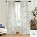 Patterned Farmhouse Curtains Light Blue Floral Toile - 84 in 2 Panels