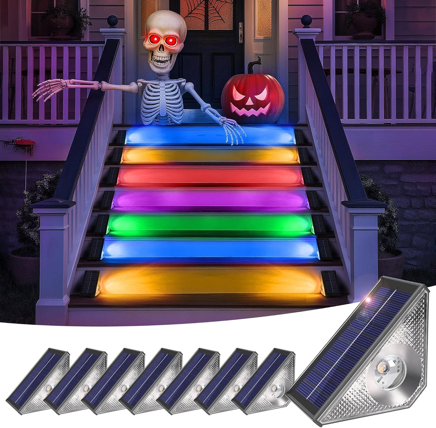 SOLPEX Solar Halloween Lights Outdoor for Step and Yard Decor
