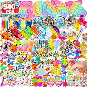 940+PCS Halloween Party Favors for Kids, Treasure Box Prizes