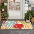 Nourison Aloha Indoor/Outdoor Green 3 ft x 5 ft Rug - Tropical Texture