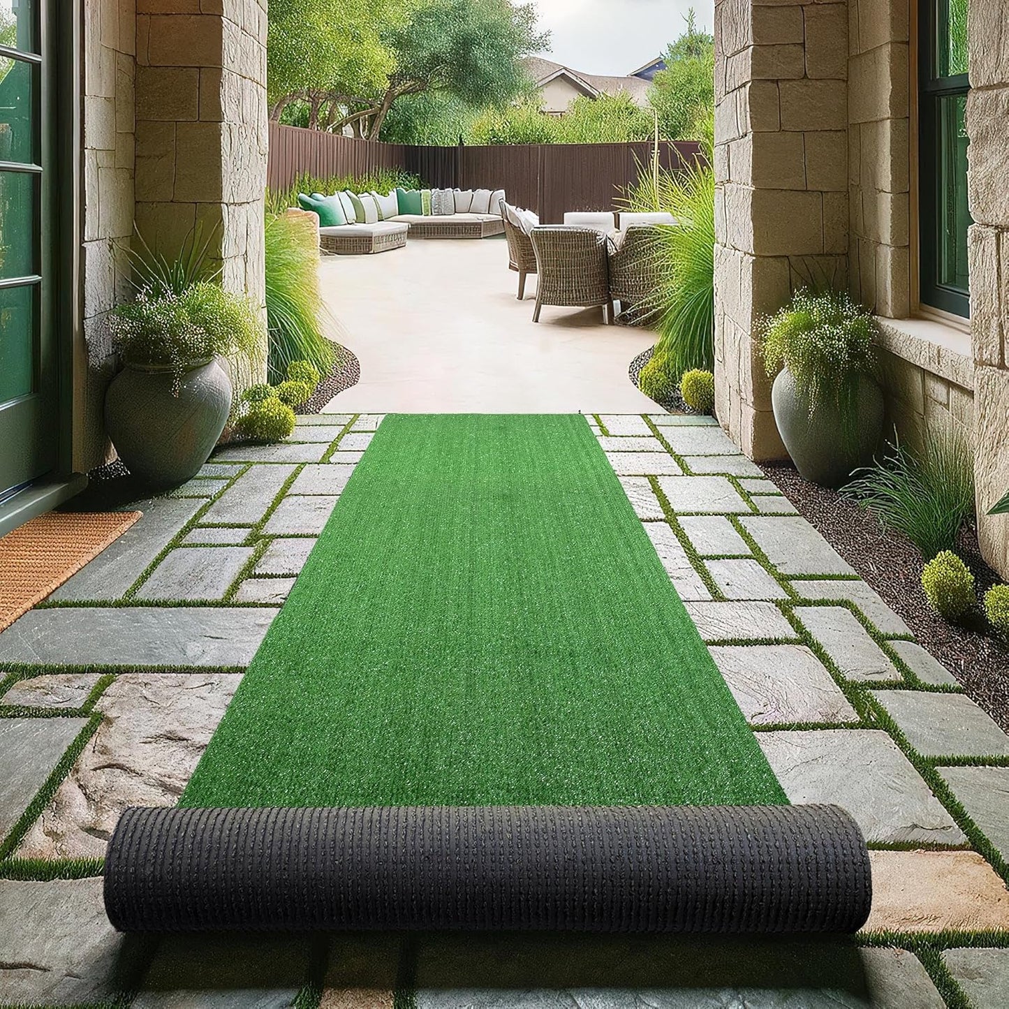 Artificial Grass Turf 2ft 7in x 16ft Indoor Outdoor Rug for All Uses