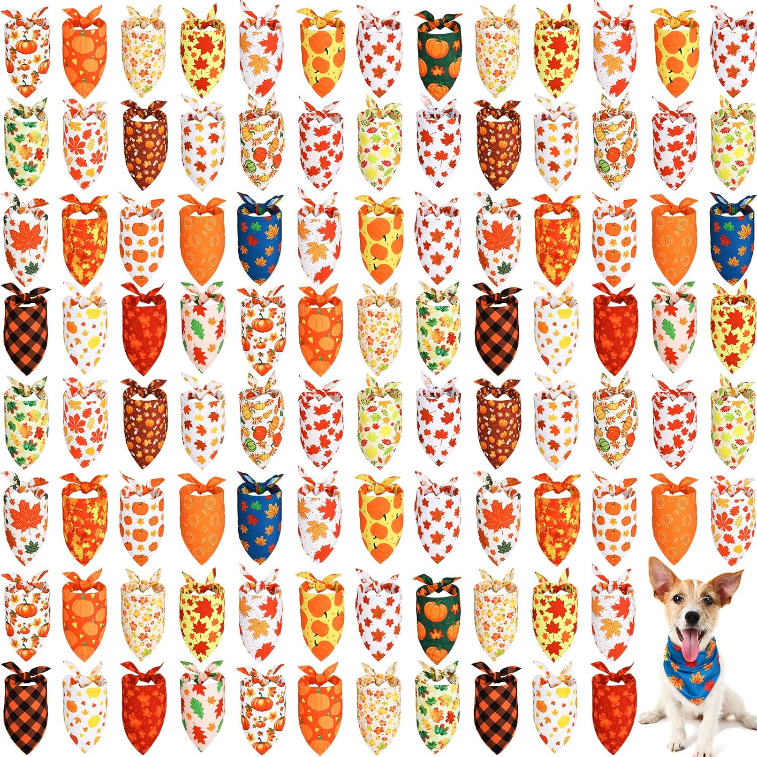 Sweetude Fall Dog Bandanas Bulk for Thanksgiving Fun