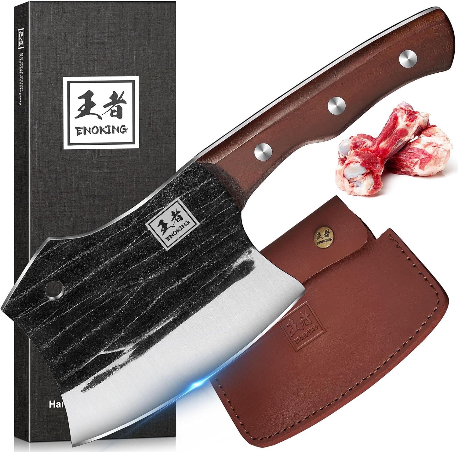 ENOKING 5.7-Inch Meat Cleaver Knife for Kitchen & BBQ Use