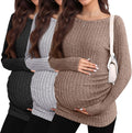 3 Pack Long Sleeve Maternity Shirts for Cozy Winter Wear