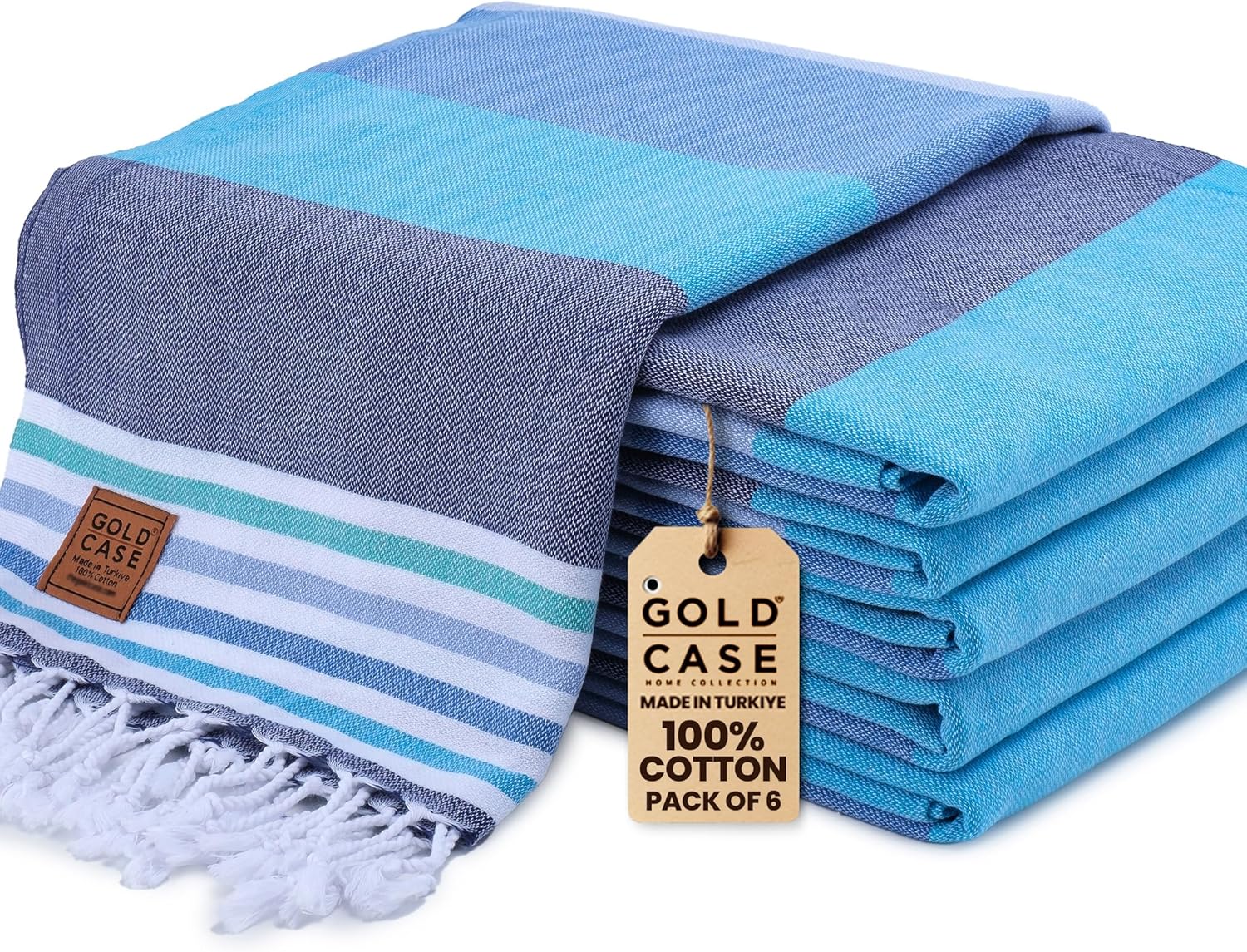 Turkish Beach Towel Set of 6 - Quick Dry & Sand Free Towels