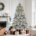 6 FT Pre-Lit Flocked Canaan Fir Christmas Tree - Remote Controlled