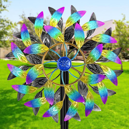 Colorful Metal Outdoor Wind Spinner for Garden and Patio Decor