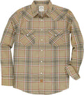 Flannel Shirt for Men Western Pearl Snap Plaid - Vintage Cowboy Style
