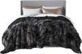 Bedsure GentleSoft Fluffy Tie Dye Black Queen Blanket - Cozy Sherpa