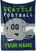 50x60 Personalized Football Throw Blanket - Seattle Design