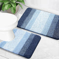 OLANLY Bathroom Rug Set 2 Piece - Plush Microfiber Bath Mats Navy