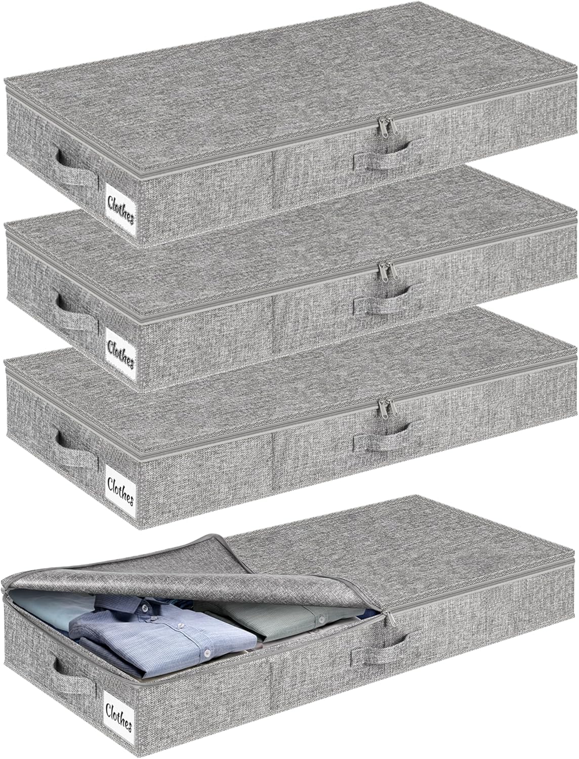 Under Bed Storage Container Bin 4 Pack for Clothes & Toys