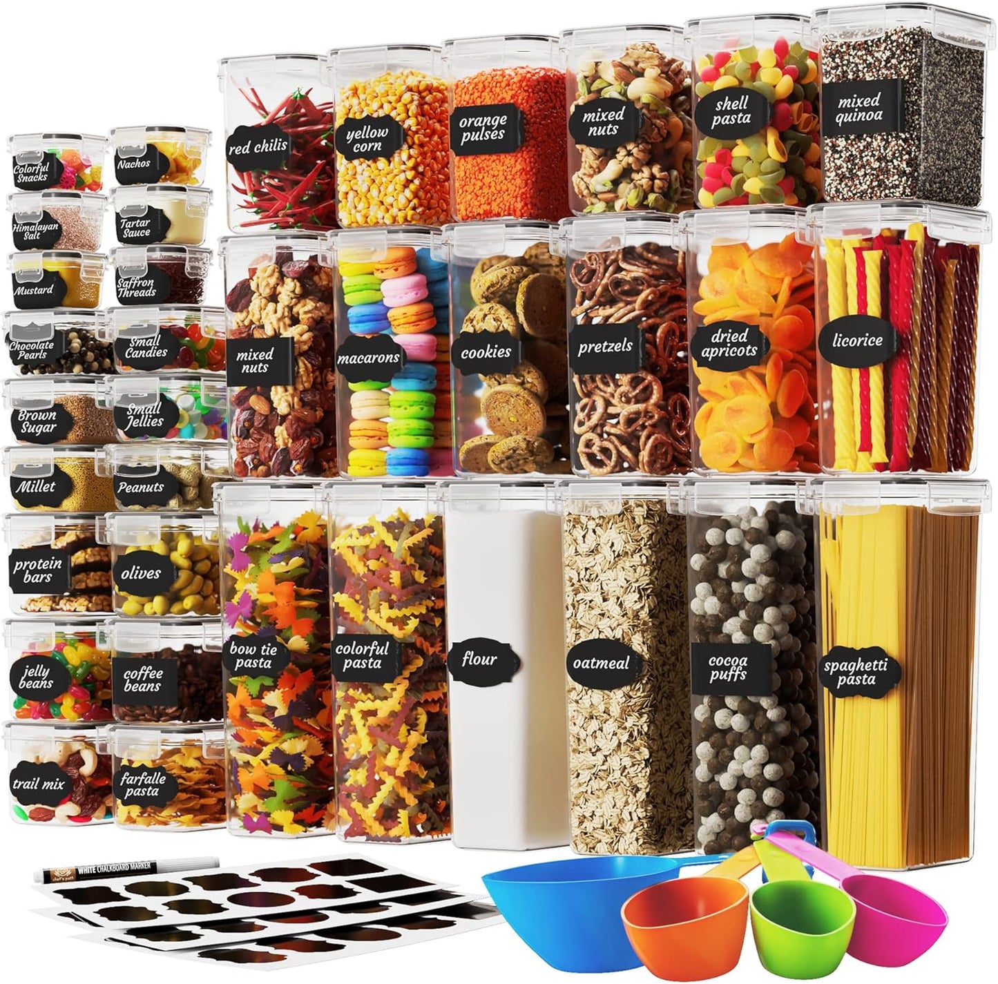 Chef's Path Airtight Food Storage Container Set for Kitchen Use