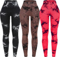 Tie Dye Seamless High Waisted Workout Leggings for Women - Scrunch off