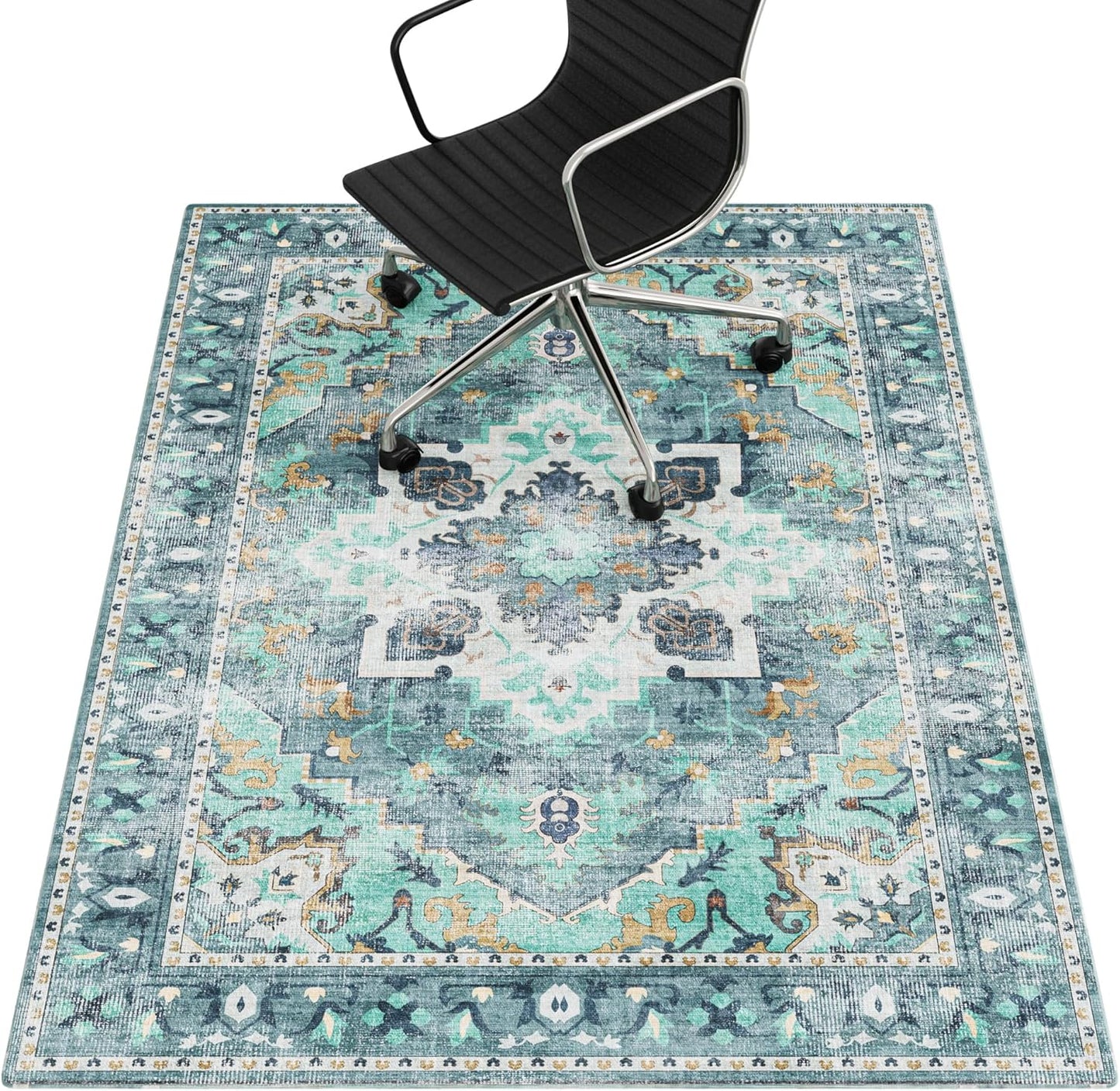Non-Slip Teal Chair Mat for Hardwood Floors - Prohalo