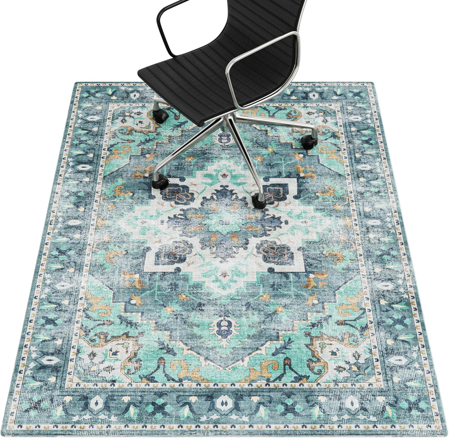 Non-Slip Teal Chair Mat for Hardwood Floors - Prohalo