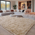 Beige Fluffy Rug for Bedroom - Ultra Soft Non Slip Shaggy Carpet