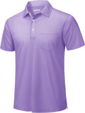 TACVASEN Mens Polo Shirt with Pocket - Performance Dry Fit Men's