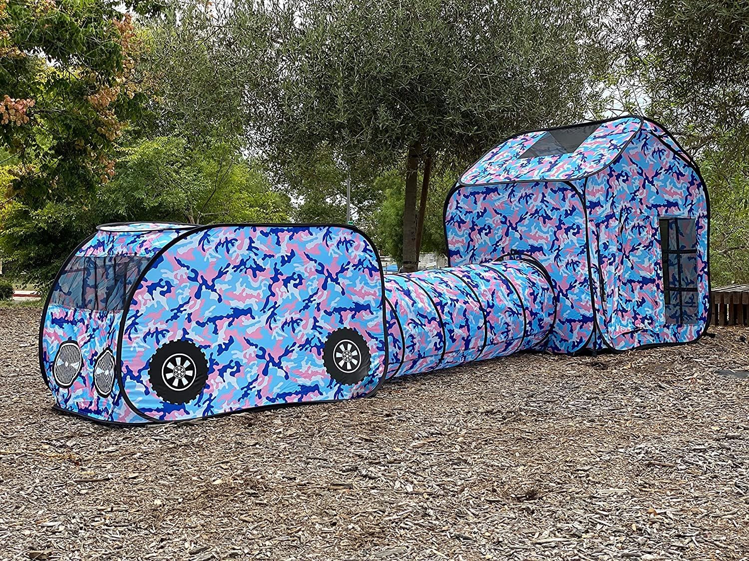 Foldable 3-in-1 Pop Up Tent Set - Ultimate Indoor/Outdoor Fun! Carry Bag Included