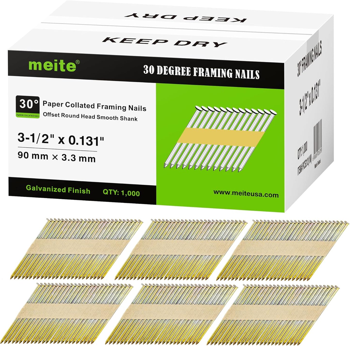 30 Degree Framing Nails 3-1/2 Inch for Efficient Construction