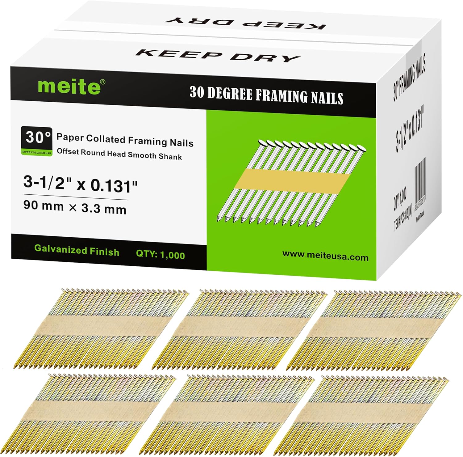 30 Degree Framing Nails 3-1/2 Inch for Efficient Construction