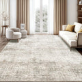 8x10 Area Rug Light Brown - Washable Ultra-Thin Abstract Rug