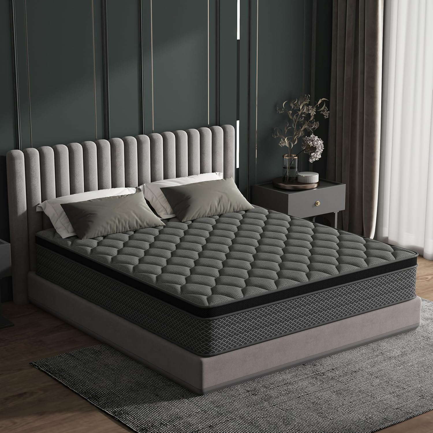 Twin Mattress 14 Inch Hybrid Memory Foam and Pocket Springs