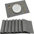 Fabric Placemats Set of 8 Linen Style - Machine Washable Heat